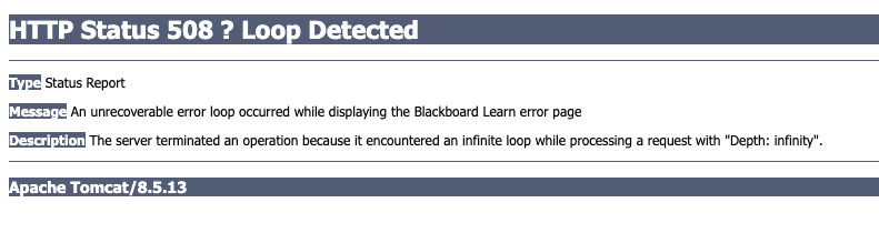 Blackboard系统网页返回508错误